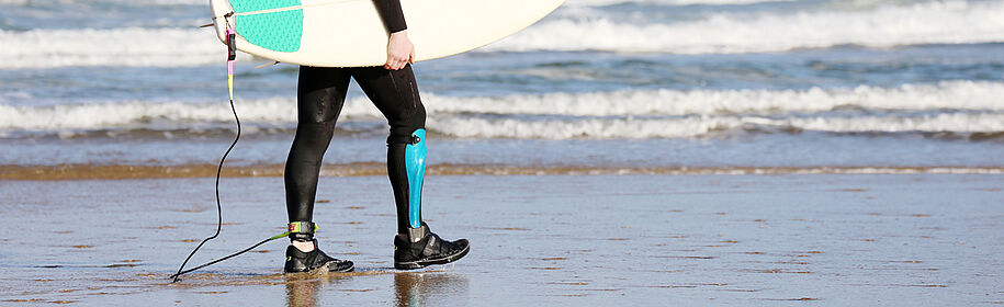 Patient after paralysis of the leg with various indications medical conditions wears an orthosis as a walking aid support in addition to therapy rehabilitation