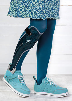 medical device treatment with dynamic orthosis AFO lower leg orthosis after paralysis of dorsiflexors or calf muscles