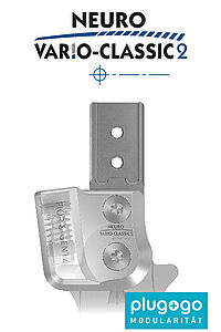 NEURO VARIO CLASSIC 2 plug + go Gelenk Orthesengelenk Systemgelenk zum Bau einer Orthese zur Führung Stabilisierung vom Knöchelgelenk mit statischem einstellbarem Dorsalanschlag über Aufbaueinstellschraube mit Geräuschdämpfung